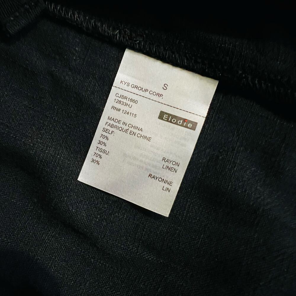 Elodie Linen Blend Draped Open Front Jacket Size S Small Black - Picture 5 of 8